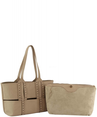 Winter Long Handle Tote Bag Set D-0754 STONE